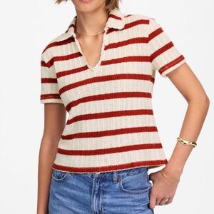 Madewell crochet knit b-neck sweater tee